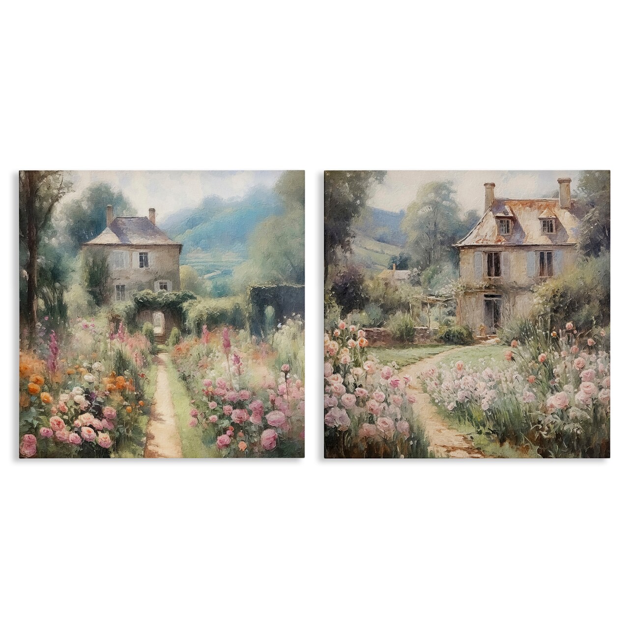 Stupell Industries Quaint French Country Garden 2 pc Canvas Wall Art Set Design by RileyB